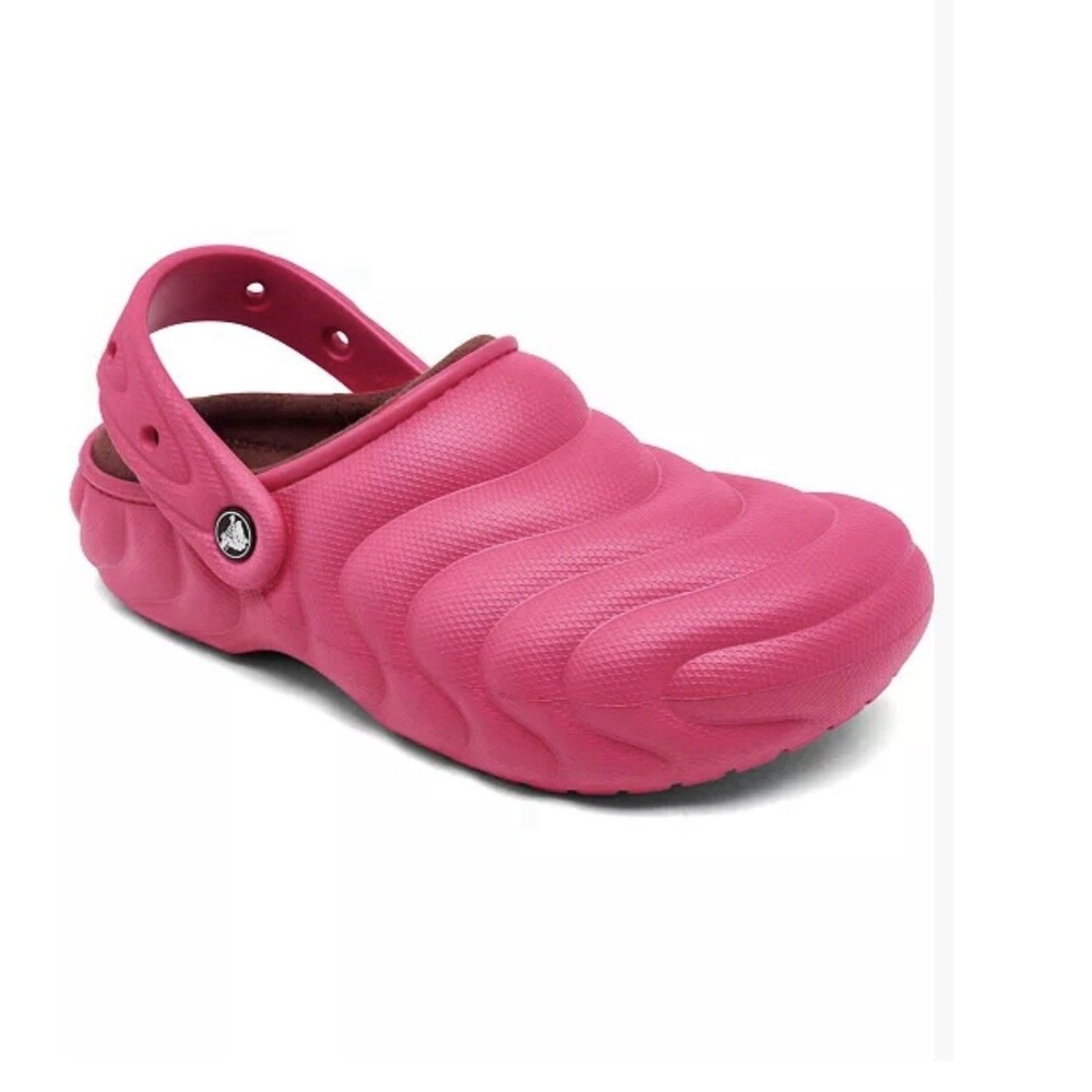 NWOT Crocs Classic Lined Overpuff Clog Pink Fleece Lined Slip-On Women's 6/men 4